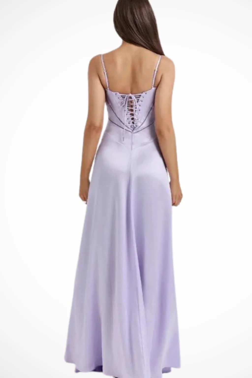 Colette Square Neck Wedding Guest Maxi Dress with Corset Back