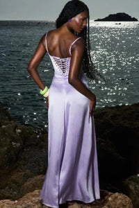 Colette Square Neck Wedding Guest Maxi Dress with Corset Back