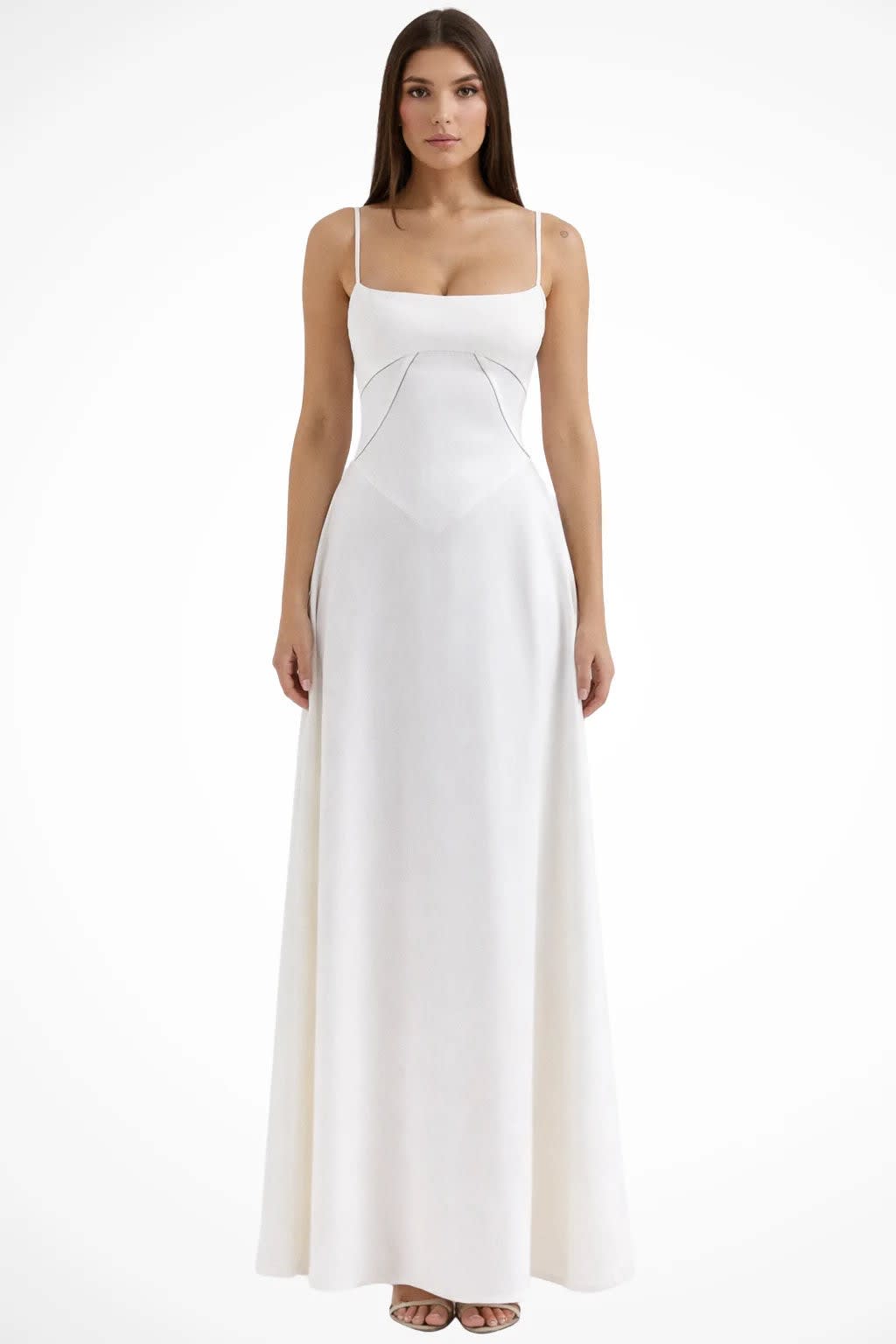 Colette Square Neck Wedding Guest Maxi Dress with Corset Back