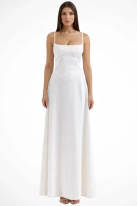 Colette Square Neck Wedding Guest Maxi Dress with Corset Back