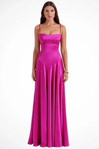 Colette Square Neck Wedding Guest Maxi Dress with Corset Back