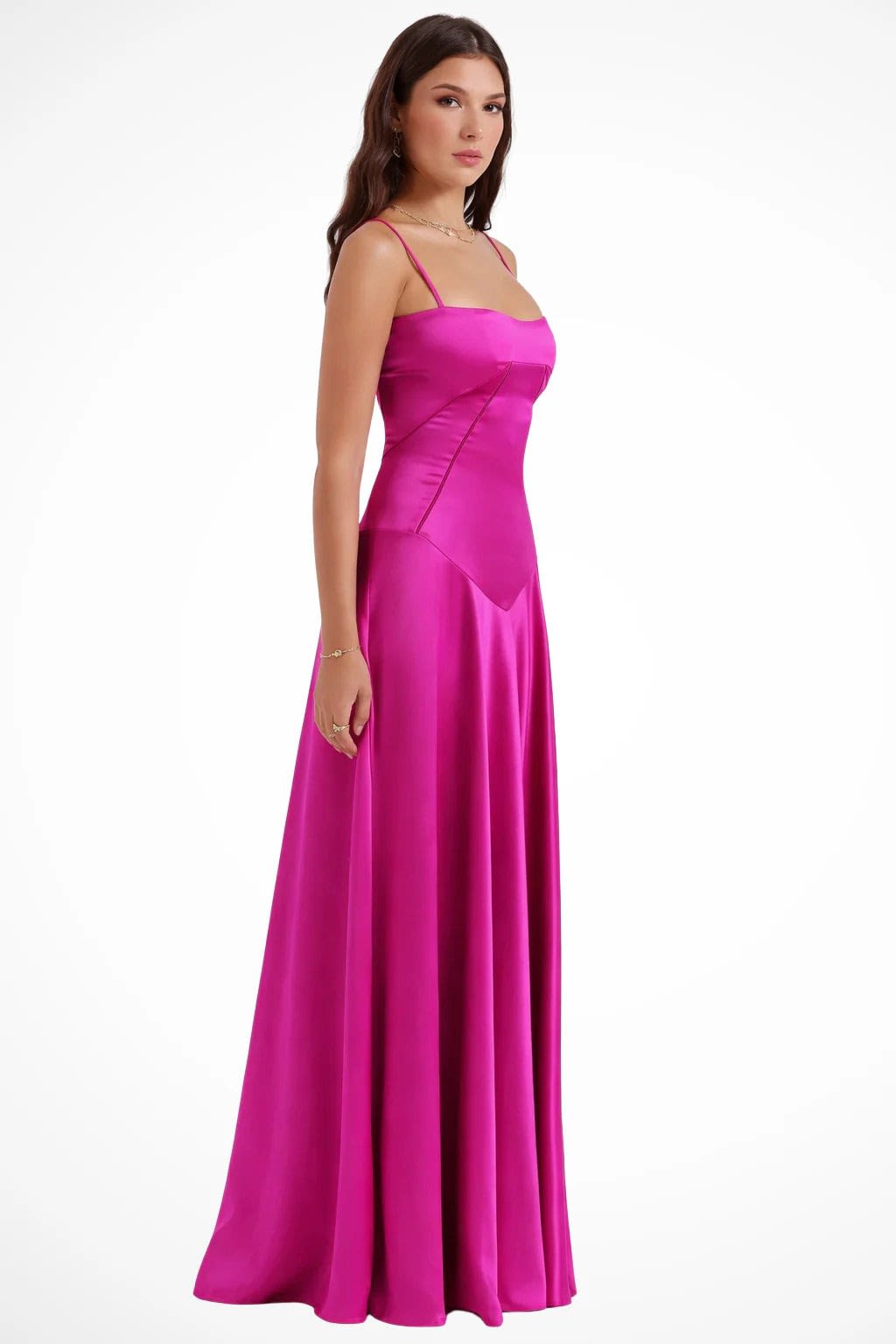 Colette Square Neck Wedding Guest Maxi Dress with Corset Back