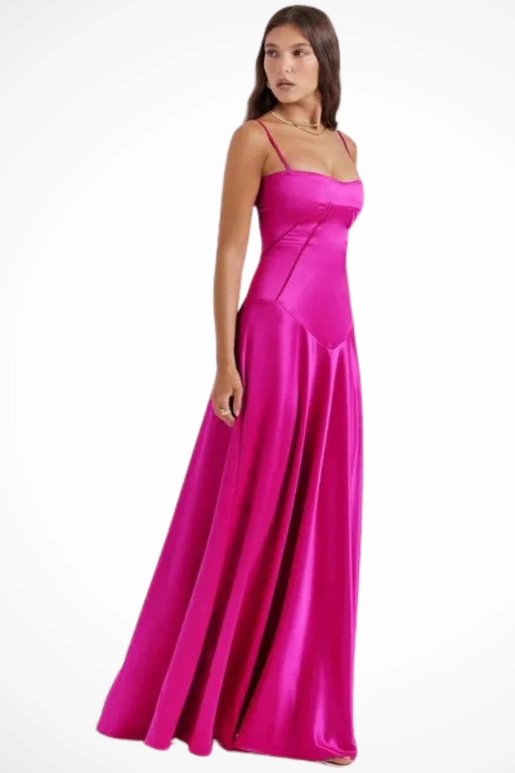 Colette Square Neck Wedding Guest Maxi Dress with Corset Back