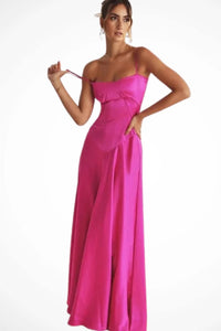 Colette Square Neck Wedding Guest Maxi Dress with Corset Back