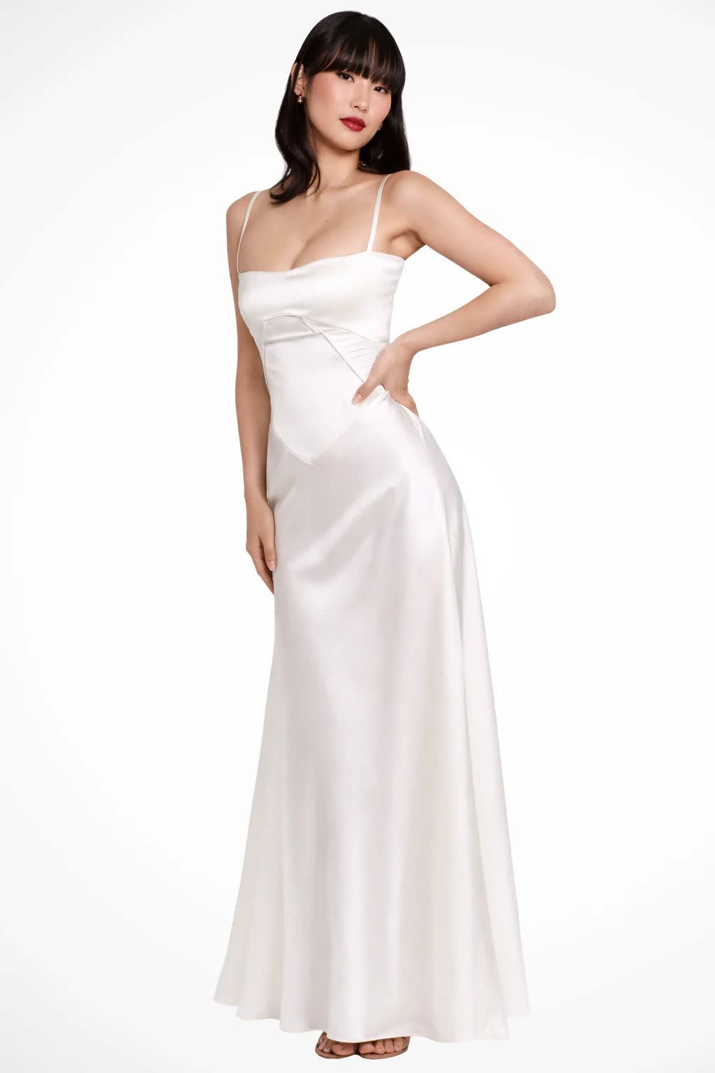 Colette Square Neck Wedding Guest Maxi Dress with Corset Back