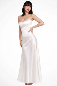 Colette Square Neck Wedding Guest Maxi Dress with Corset Back
