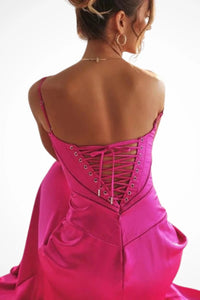 Colette Square Neck Wedding Guest Maxi Dress with Corset Back