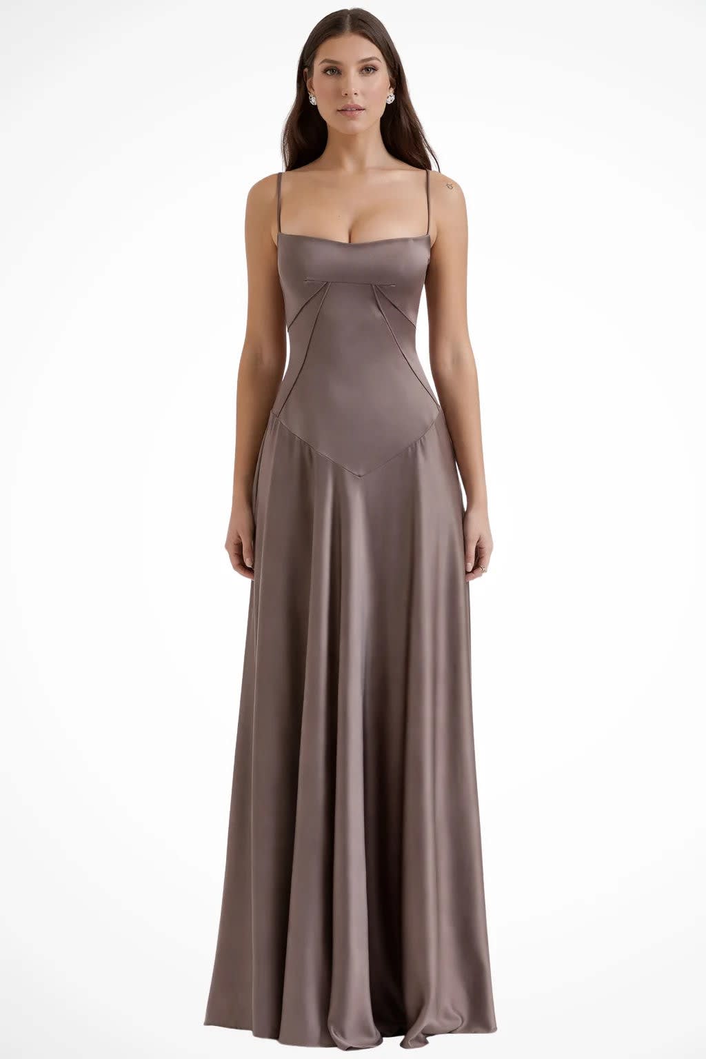 Colette Square Neck Wedding Guest Maxi Dress with Corset Back