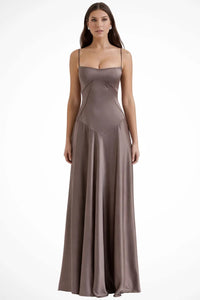 Colette Square Neck Wedding Guest Maxi Dress with Corset Back
