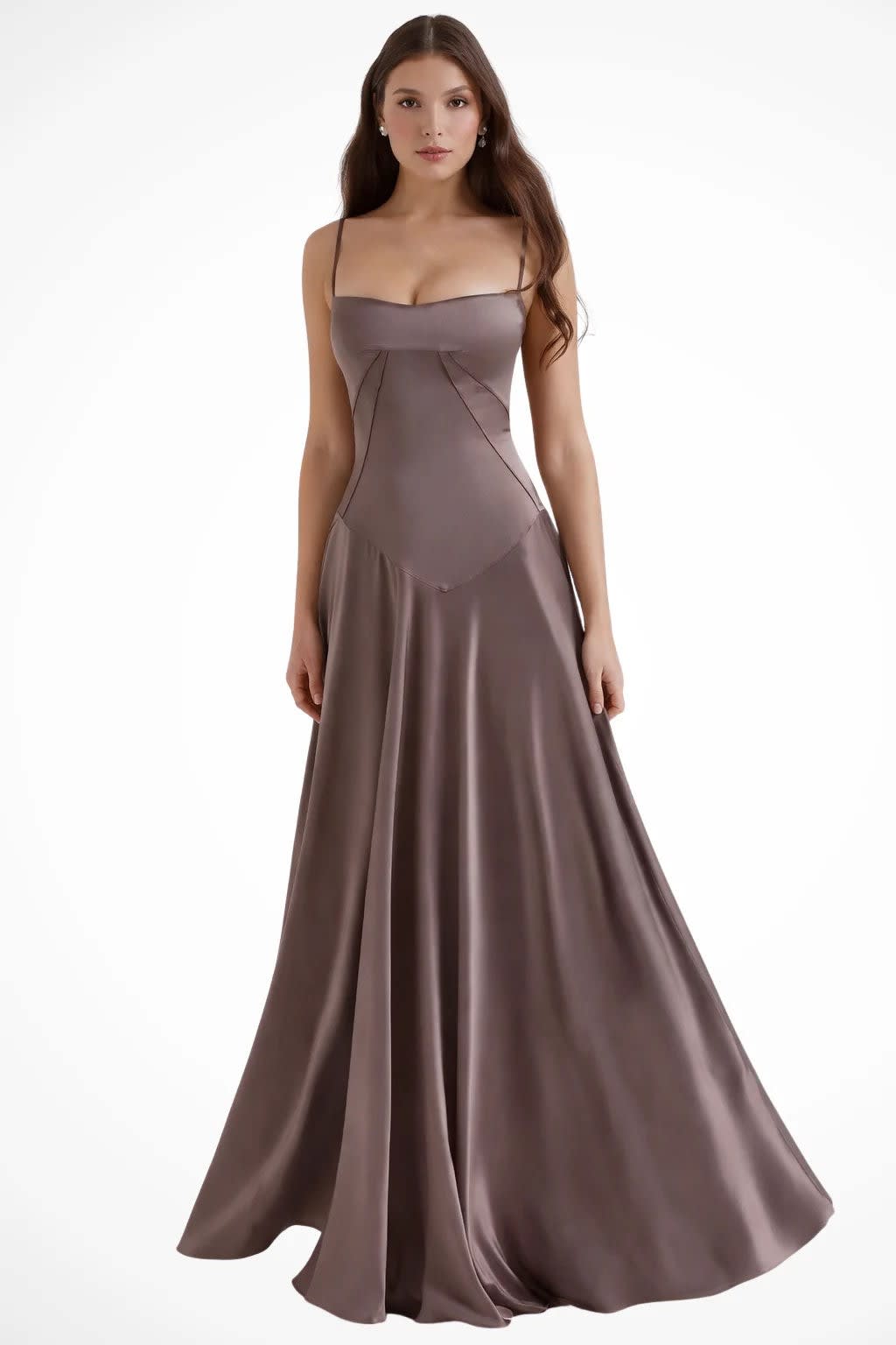 Colette Square Neck Wedding Guest Maxi Dress with Corset Back