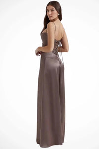 Colette Square Neck Wedding Guest Maxi Dress with Corset Back