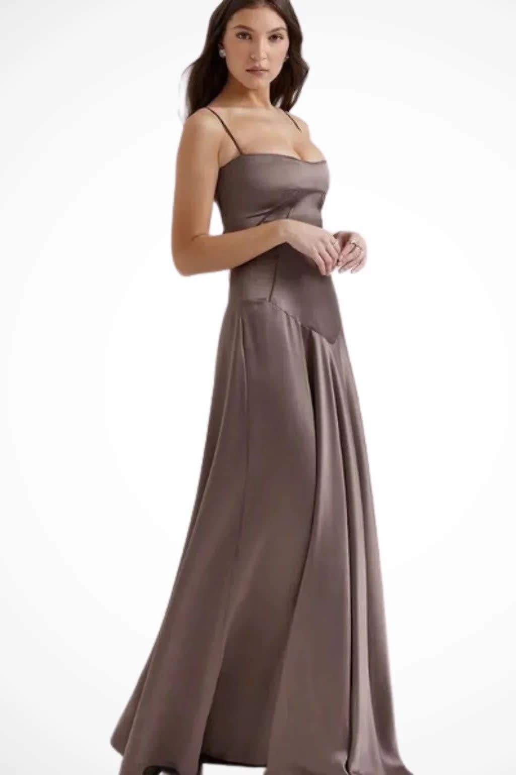 Colette Square Neck Wedding Guest Maxi Dress with Corset Back