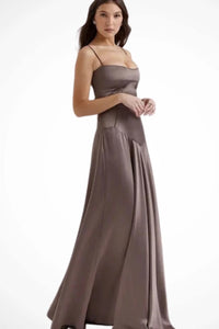 Colette Square Neck Wedding Guest Maxi Dress with Corset Back
