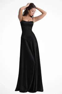 Colette Square Neck Wedding Guest Maxi Dress with Corset Back