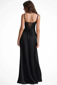 Colette Square Neck Wedding Guest Maxi Dress with Corset Back
