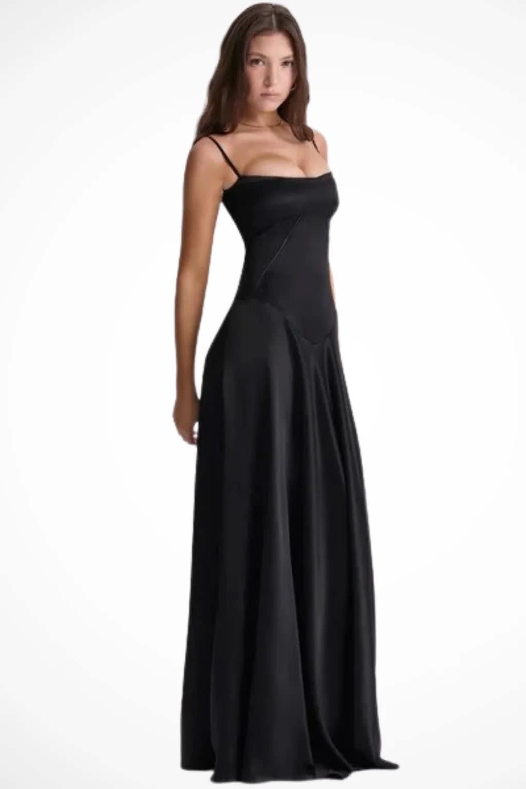 Colette Square Neck Wedding Guest Maxi Dress with Corset Back_53