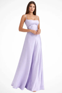 Colette Square Neck Wedding Guest Maxi Dress with Corset Back