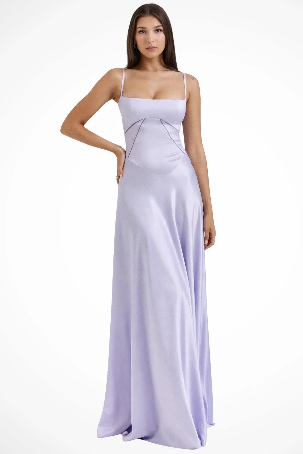 Colette Square Neck Wedding Guest Maxi Dress with Corset Back_9