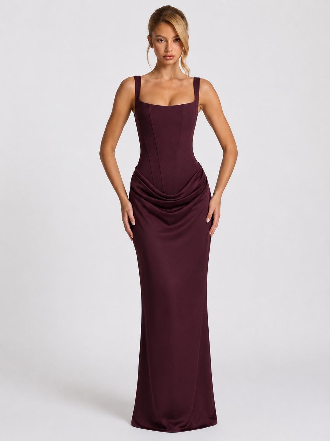 Anastasia Corset Draped Maxi Dress