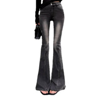 Helena High Waisted Washed Black Flared Jeans