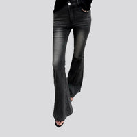 Helena High Waisted Washed Black Flared Jeans