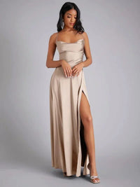 Selena Satin Slip Braided Back Maxi Dress