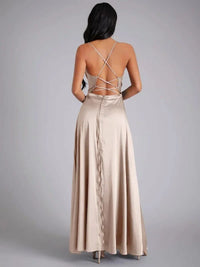 Selena Satin Slip Braided Back Maxi Dress