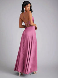 Selena Satin Slip Braided Back Maxi Dress