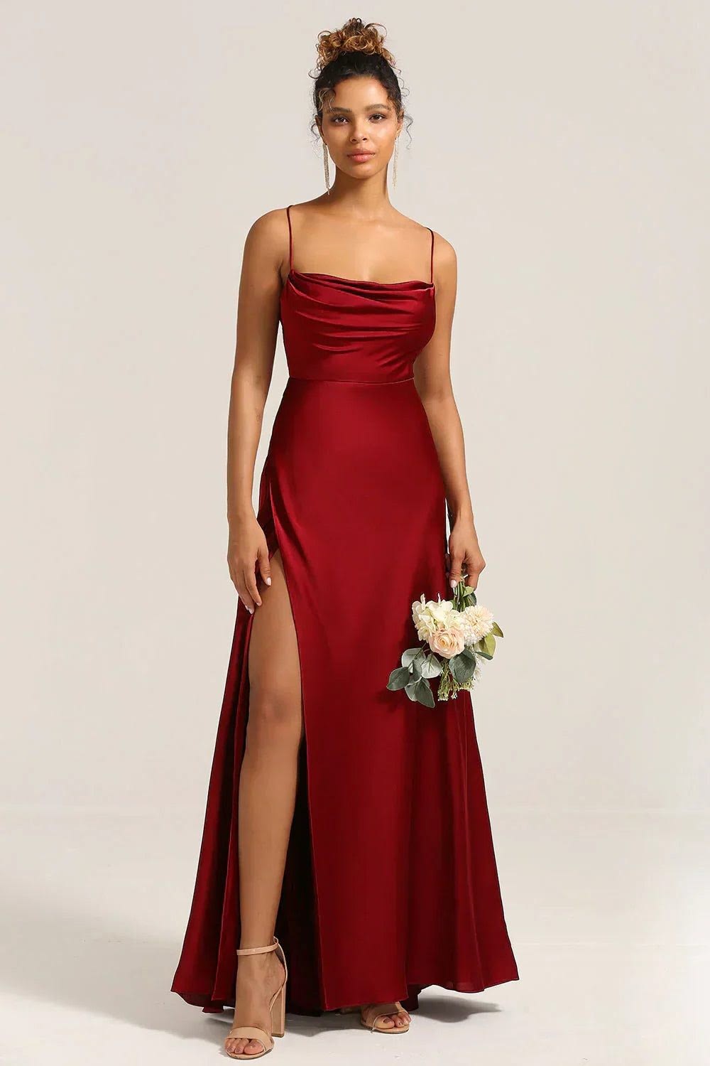 Selena Satin Slip Braided Back Maxi Dress