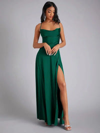 Selena Satin Slip Braided Back Maxi Dress