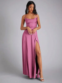 Selena Satin Slip Braided Back Maxi Dress