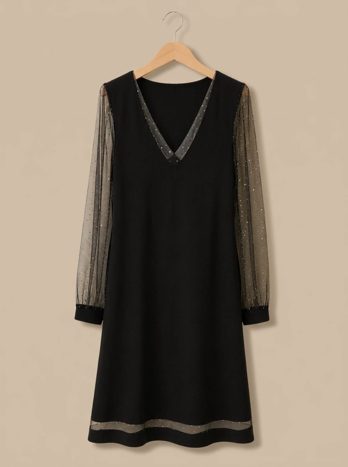 Wren Glitter Mesh Sleeve Christmas Party Mini Dress