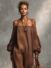 Eliana Off-Shoulder Long Sleeve Harem Jumpsuit