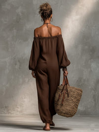 Eliana Off-Shoulder Long Sleeve Harem Jumpsuit