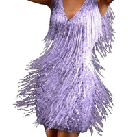 Marissa Sequin Tiered Fringe Party Mini Dress