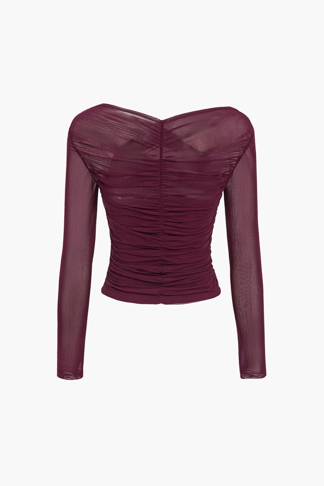 Jinty Ruched Mesh Long Sleeve Top_5