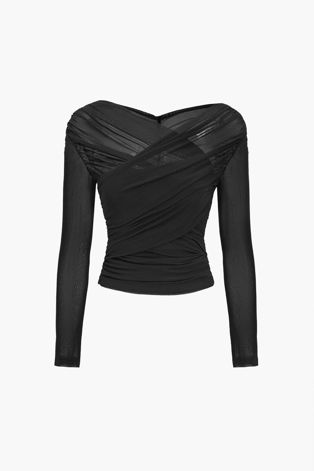 Jinty Ruched Mesh Long Sleeve Top_7