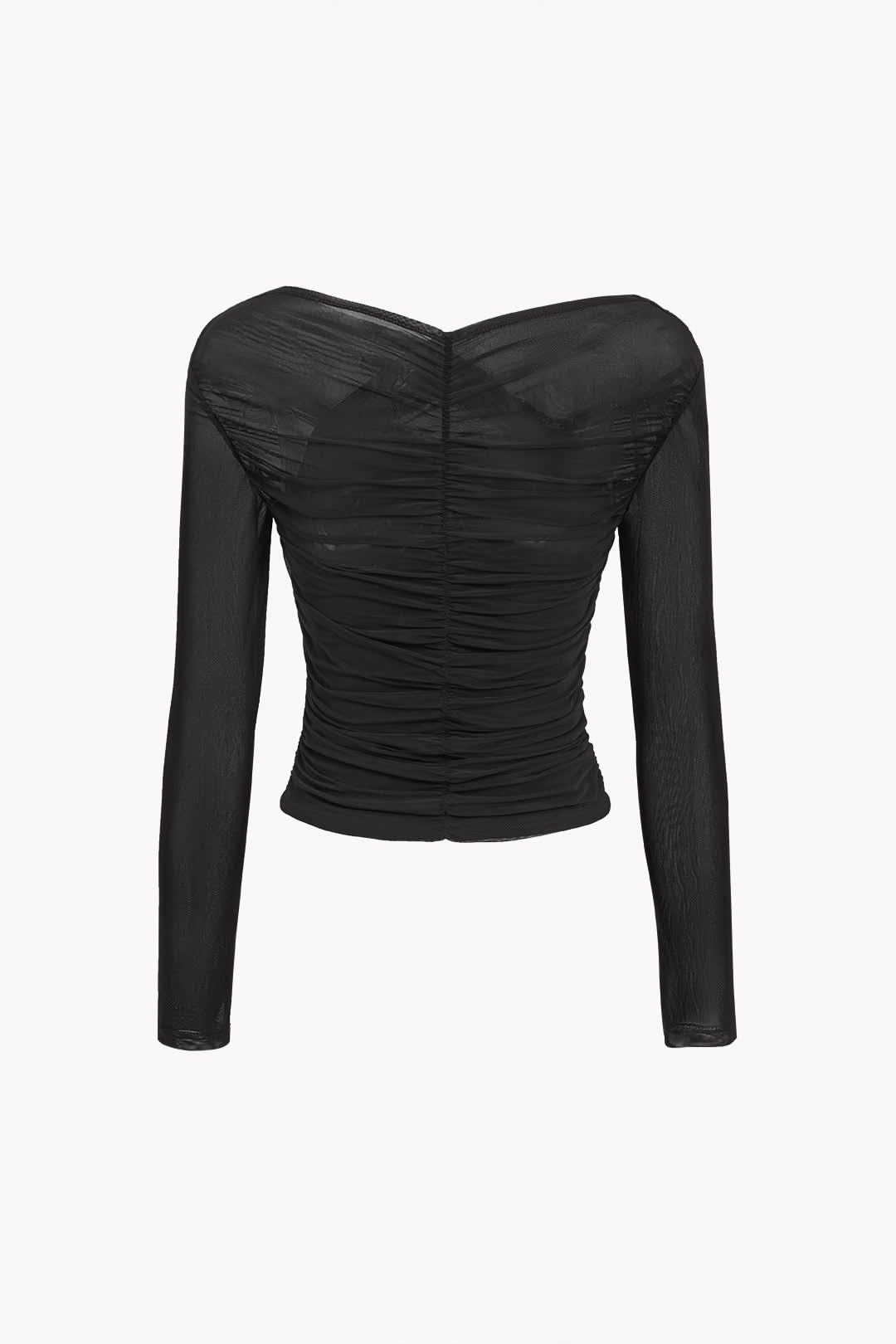 Jinty Ruched Mesh Long Sleeve Top_8