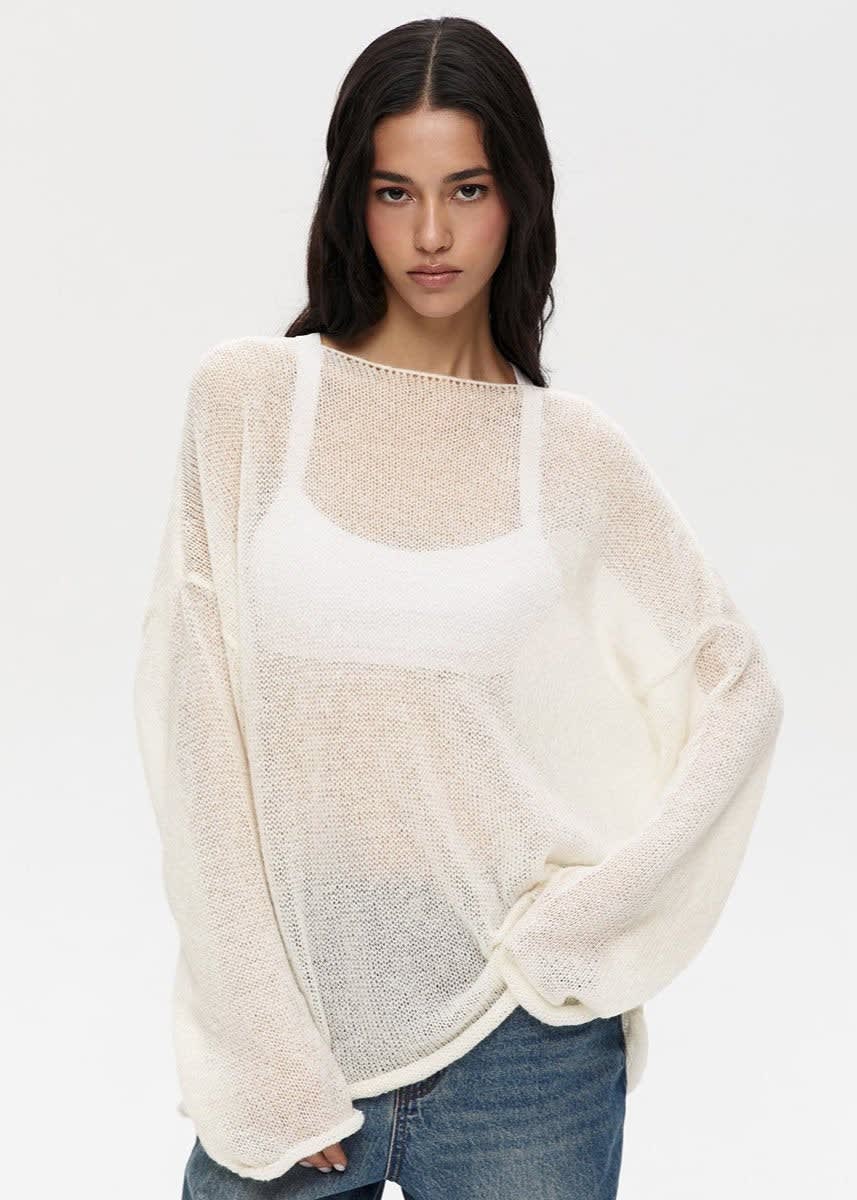 Xiana Sheer Open Knit Sweater