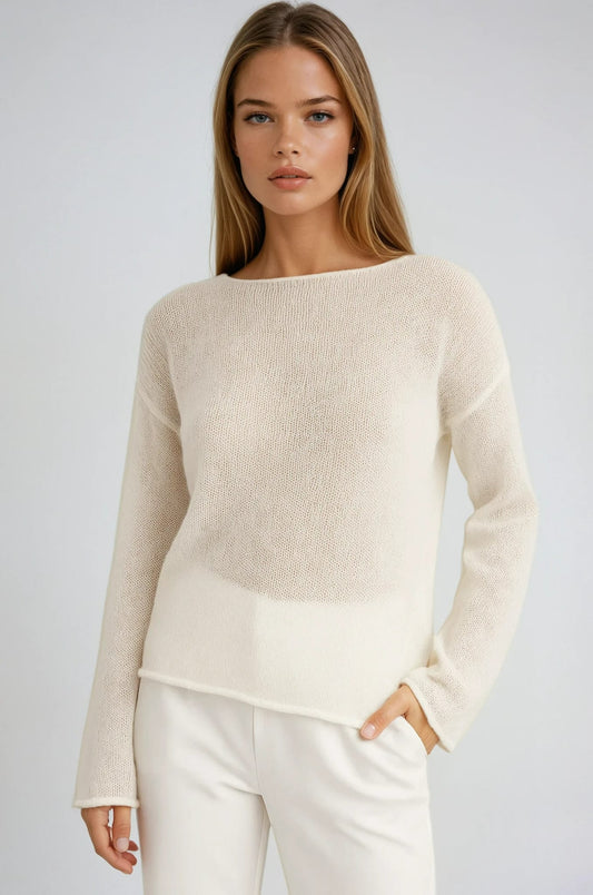 Lowanna Lightweight Boat Neck Knit Sweater_1
