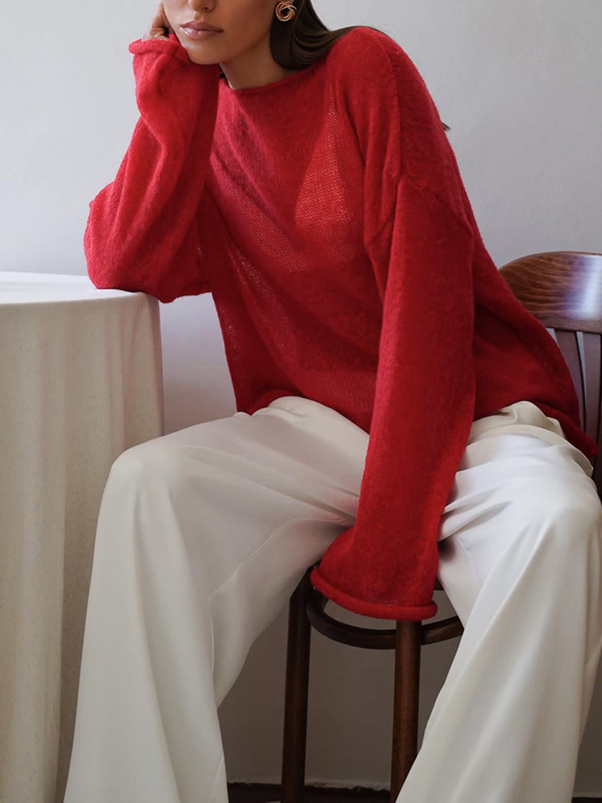 Lowanna Lightweight Boat Neck Knit Sweater