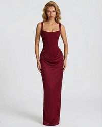 Gillian Satin Corset Maxi Dress