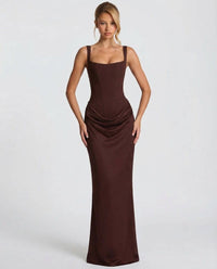 Gillian Satin Corset Maxi Dress