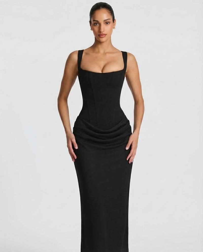 Gillian Satin Corset Maxi Dress