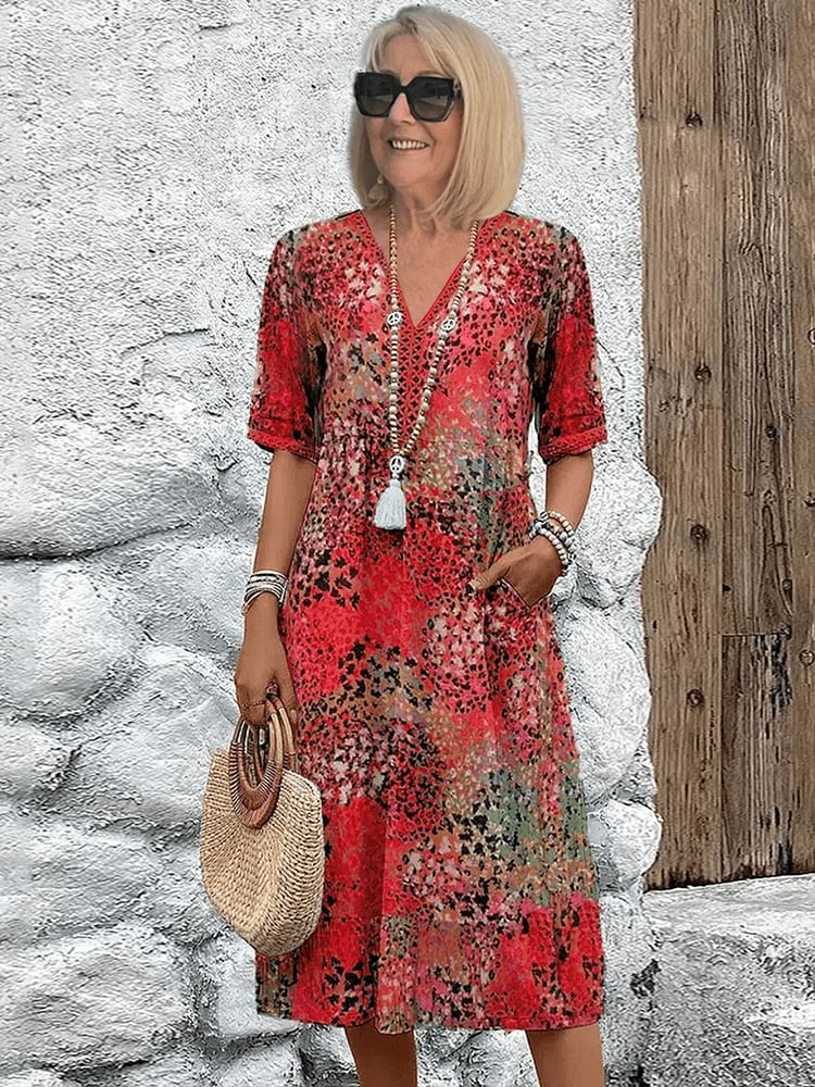 Rosemarie Printed Midi Summer Dress with Pockets_4