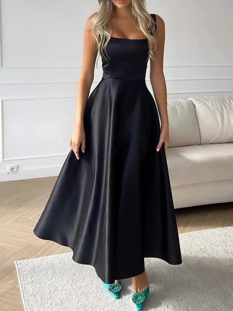 Tilly Sleeveless Square Neck A-Line Maxi Dress