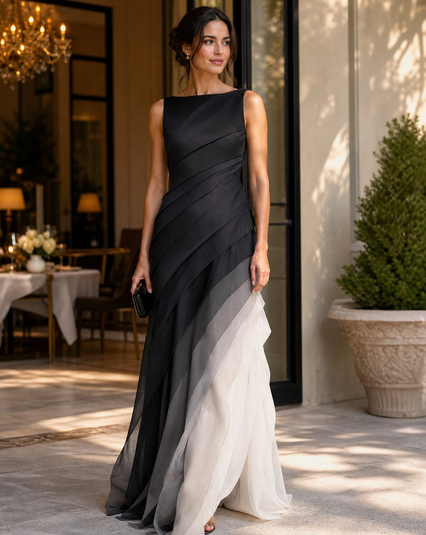 Nina Sleeveless Satin Gown_3