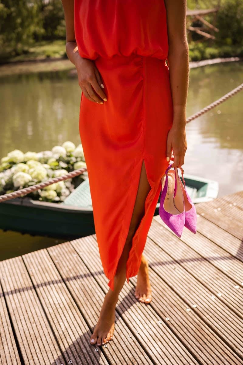 Caitlyn Sleeveless Round Neck Midi Dress with Split_7