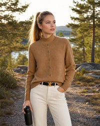 Kara Cashmere Button Front Cardigan