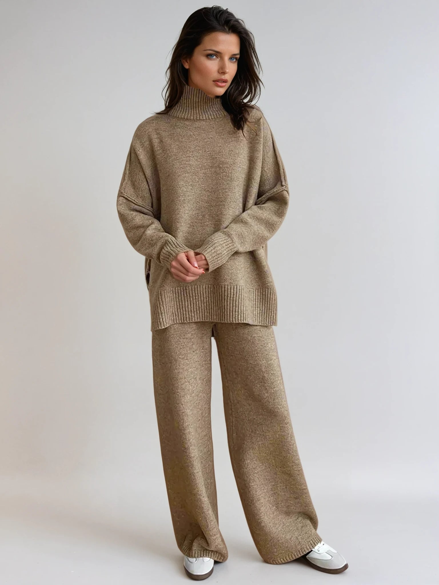 Caitlin Knit Turtleneck Two Piece Lounge Set